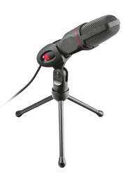 Grosbill Accessoire Streaming / Vlogging  Trust Microphone Streaming Mico - Noir/USB/3,5mm/Trépied 