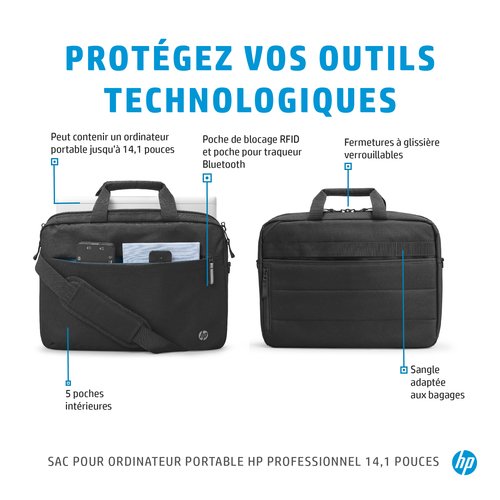 Prof 14.1 Laptop Bag (500S8AA) - Achat / Vente sur grosbill-pro.com - 6