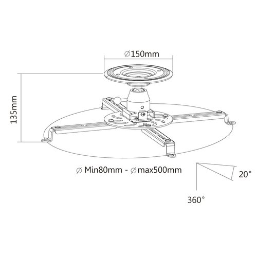 Projector Ceiling Mount Tilt/Swivel BLK - Achat / Vente sur grosbill-pro.com - 7