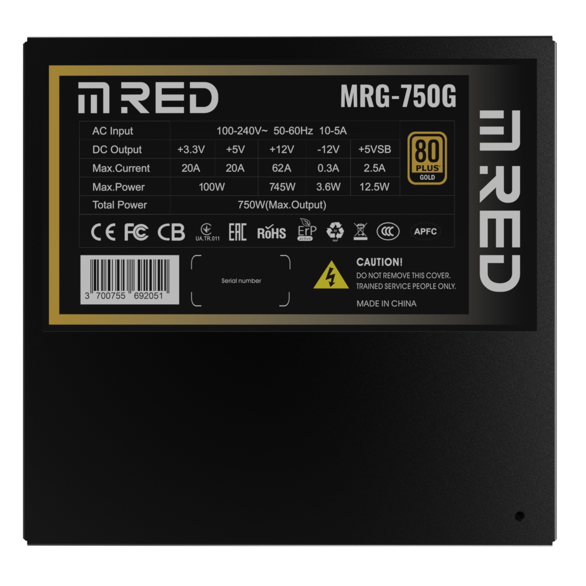 M.RED 80 + GOLD (750W) - Alimentation M.RED - grosbill-pro.com - 5