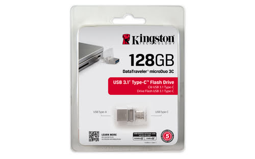 image produit Kingston Clé 128Go USB 3.1 Type C - DTDUO3C/128GB Grosbill