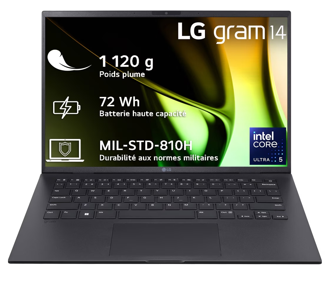 Gram 14" FHD+ U5-125H 16Go 1To W11P Noir - Achat / Vente sur grosbill-pro.com - 0