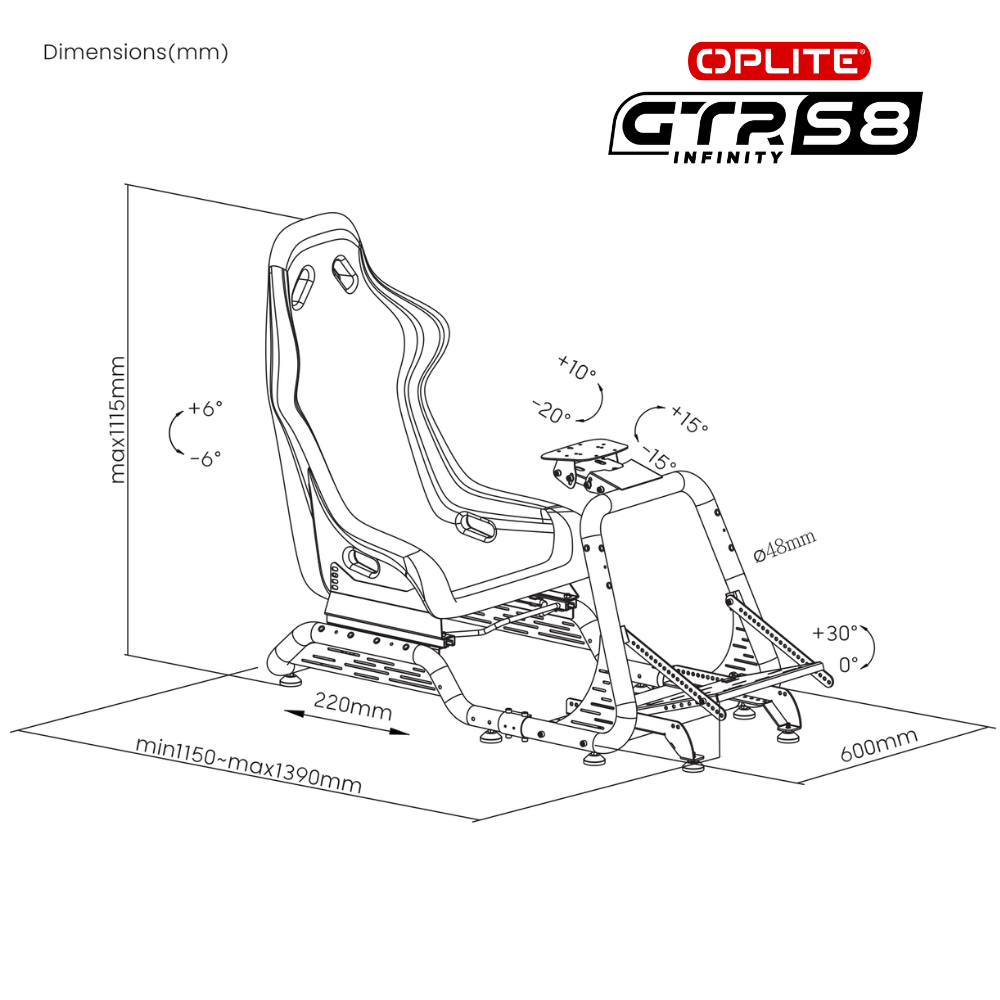 OPLITE GTR S8 Elite Force - Jaune (OP-GTR-EFY(S8)) - Achat / Vente Chassis Simracing sur grosbill-pro.com - 6