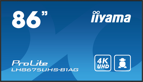 Iiyama LH8675UHS-B1AG - 85" 4K/IPS/Android/RJ45/WiFi (LH8675UHS-B1AG) - Achat / Vente Affichage dynamique sur grosbill-pro.com - 2