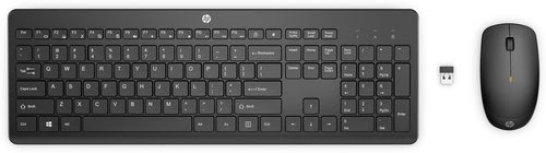 Grosbill Clavier PC HP Ensemble clavier et souris sans fil HP 235 Noir