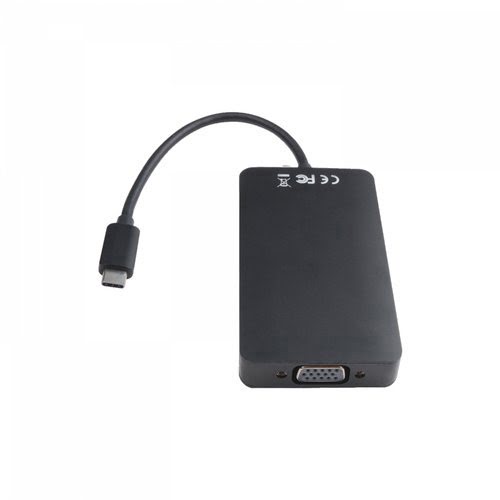 Adaptateur USB-C vers USB 3.0/RJ45/HDMI/VGA - Noir - Achat / Vente sur grosbill-pro.com - 3