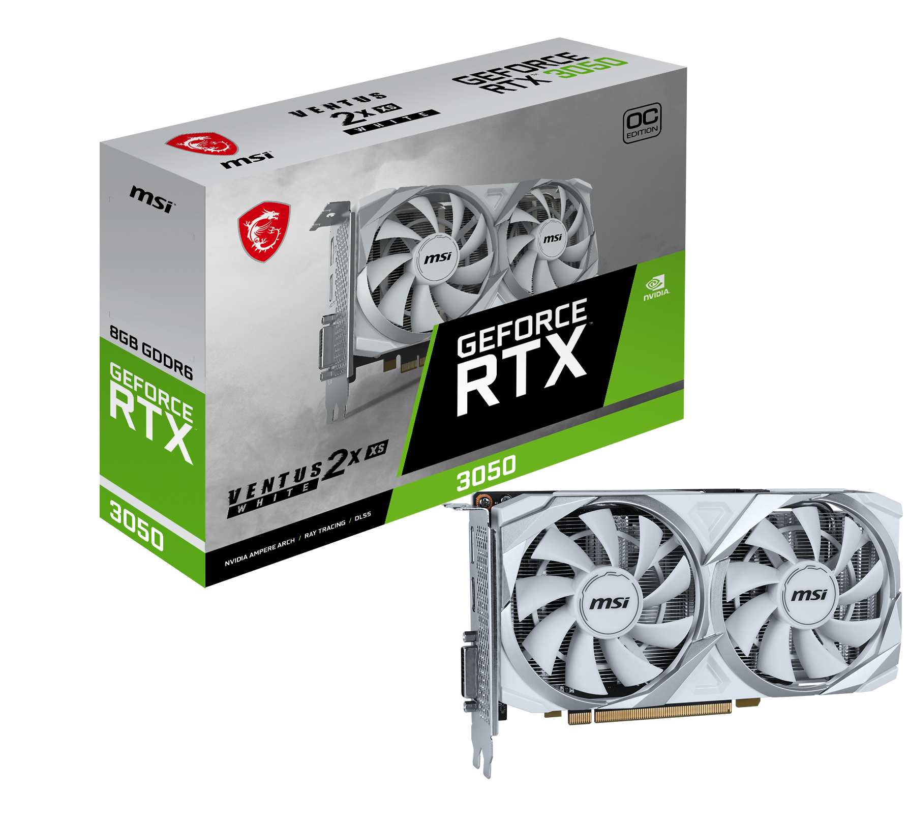 MSI GeForce RTX 3050 VENTUS 2X XS WHITE 8G OC - Carte graphique - 0