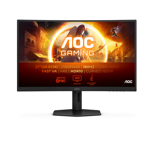 Grosbill Ecran PC AOC CQ27G4X 27" CURVE QHD/180Hz/VA/0.5ms/Adapt Sync