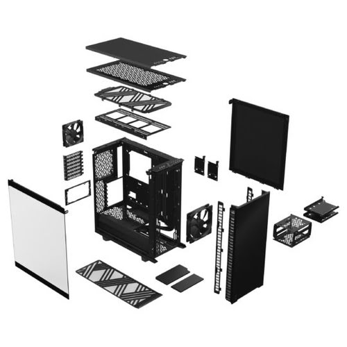 Fractal Design Define 7 Compact Black TG Dark - getÃ¶ntes Tempered Glass, gedÃ¤mmt, schwarz - Achat / Vente sur grosbill-pro.com - 25