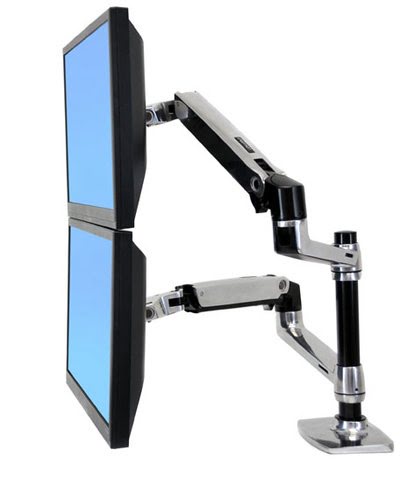Grosbill Accessoire écran Ergotron 45-248-026/LX Dual Arm Pole Mount