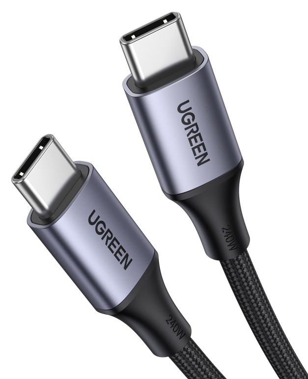 Câble USB-C vers USB-C/240W/Tressé/2m/Noir - Connectique PC/Téléphonie  - 0