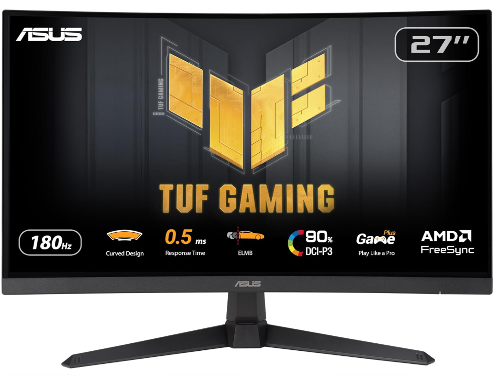 Grosbill Ecran PC Asus TUF 27" CURVE QHD/180Hz/1ms/FAST-VA/HDR/FreeSync