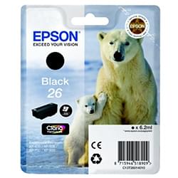 Grosbill Consommable imprimante Epson Cartouche d'encre Noir 26 - T2601