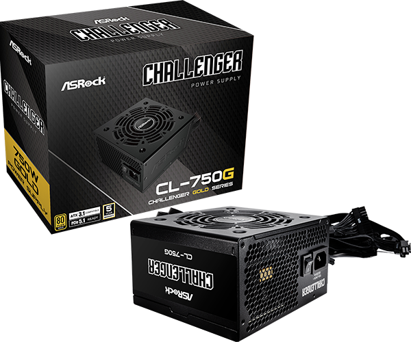 ASRock Challenger CL-750G - 750W - 80+ Gold - Noir (90-UXC075-GNEAAA) - Achat / Vente Alimentation sur grosbill-pro.com - 0