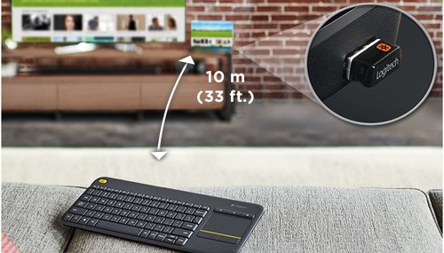 WIRELESS TOUCH KEYBOARD K400+ - Achat / Vente sur grosbill-pro.com - 19