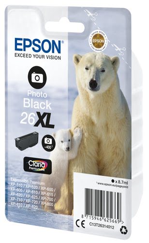 Ink/26XL Polar Bear 8.7ml PBK - Achat / Vente sur grosbill-pro.com - 1