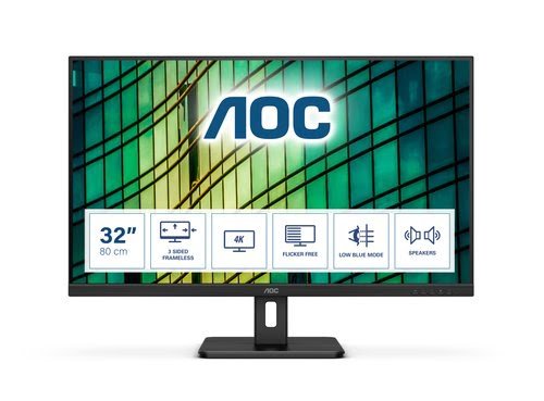 Grosbill Ecran PC AOC E2 U32E2N - 32"/VA/4ms/3840x2160/UWFHD/HDMI/HP