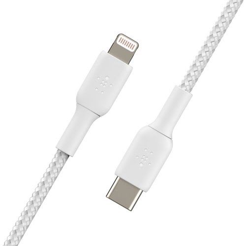 Lightning to USB-C Cable Braid 2M White - Achat / Vente sur grosbill-pro.com - 1