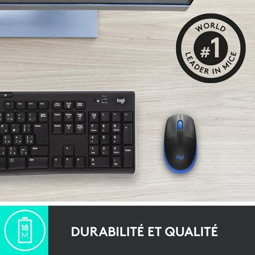 M190 Full-size wireless mouse - BLUE - Achat / Vente sur grosbill-pro.com - 6