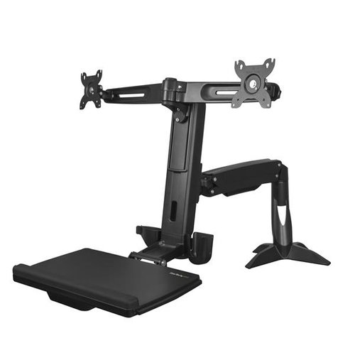 Sit Stand Dual Monitor Arm - Adjustable - Achat / Vente sur grosbill-pro.com - 0