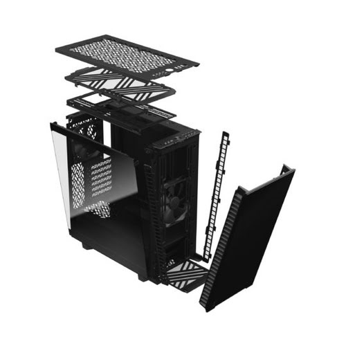 Fractal Design Define 7 Compact Black TG Dark - getÃ¶ntes Tempered Glass, gedÃ¤mmt, schwarz - Achat / Vente sur grosbill-pro.com - 24