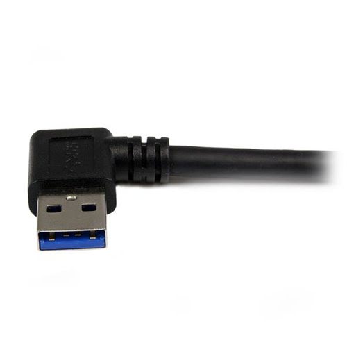 1m Black USB 3 Cable Right Angle A to B - Achat / Vente sur grosbill-pro.com - 2