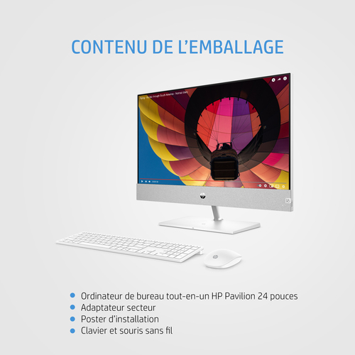 HP Pavilion 24" FHD/R5-5500U/16Go/512Go/W11# - All-In-One PC/MAC - 14