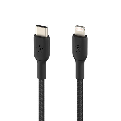 Lightning to USB-C Cable Braid 2M Black - Achat / Vente sur grosbill-pro.com - 1