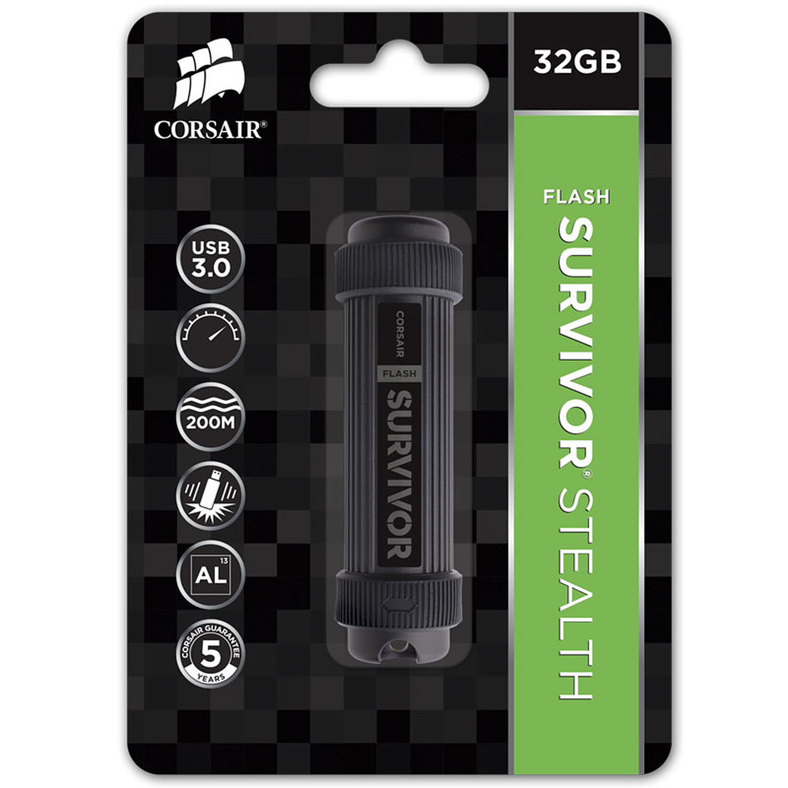 Corsair 32Go USB 3.0 Flash Survivor Stealth - Clé USB Corsair - 1