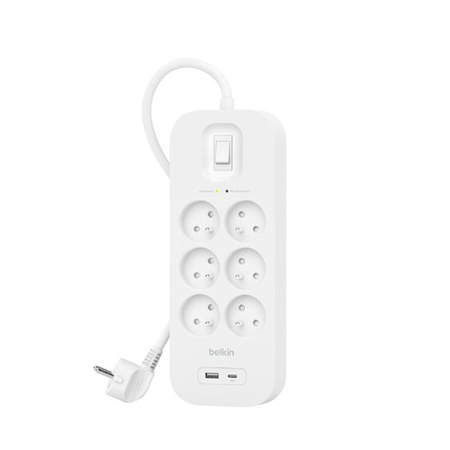 Surge Protection with USB C 6 Outlet - Achat / Vente sur grosbill-pro.com - 0