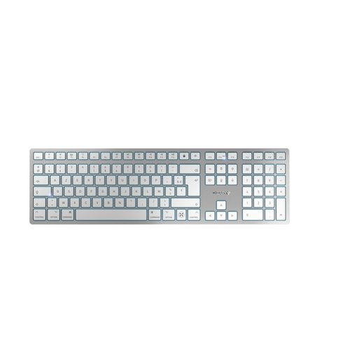 Grosbill Clavier PC Cherry KW 9100 Slim Mac - Blanc/Argent/SX/Sans Fil 