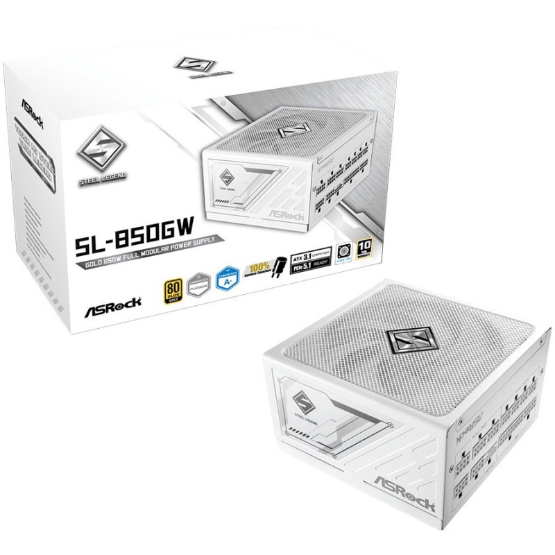 ASRock Steel Legend SL-850GW - 850W - 80+ Gold - Blanc (90-UXS085-GFEABA) - Achat / Vente Alimentation sur grosbill-pro.com - 0